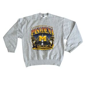 Vintage Michigan Wolverines 1997 Pasadena Undefeated Football Sweatshirt XL Gray